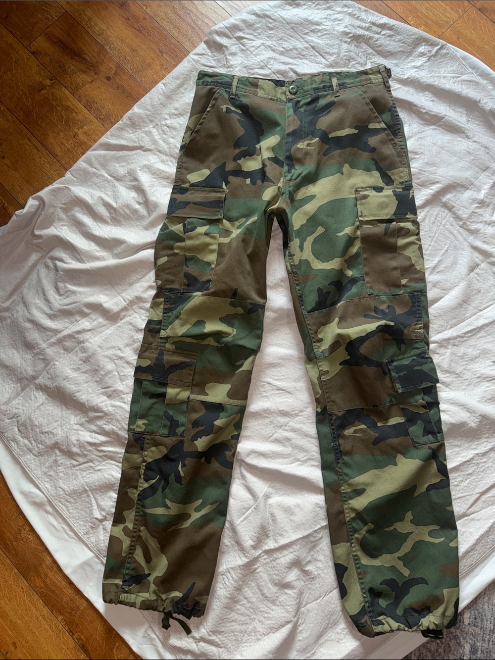 Men's Camo Cargo Pants - Green Woodland Utility Style